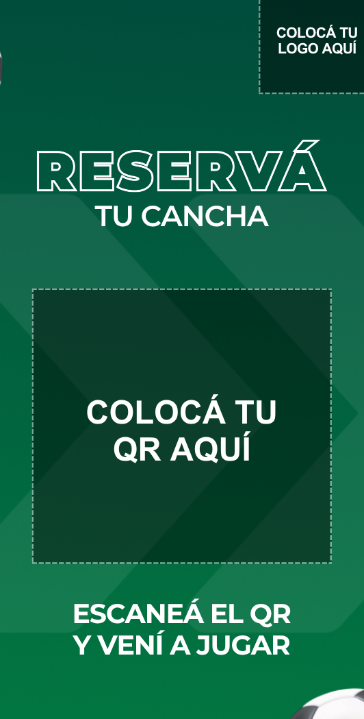 Vista previa de la plantilla Escaneá el QR y reservá